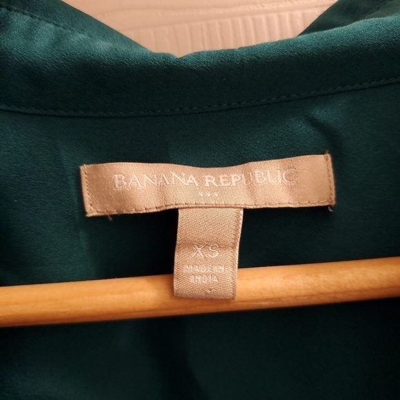 Banana Republic button down blouse l/s teal - Picture 3 of 8